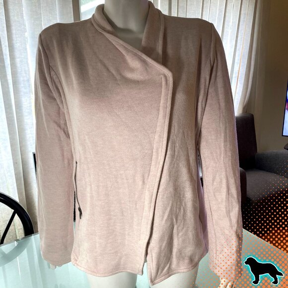 Philosophy Light Pink Lightweight Jacket Size Large L Soft Asymmetric Zipper - Picture 4 of 4